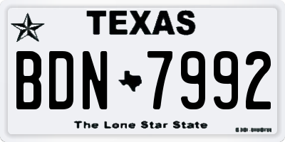 TX license plate BDN7992