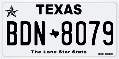 TX license plate BDN8079