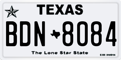 TX license plate BDN8084