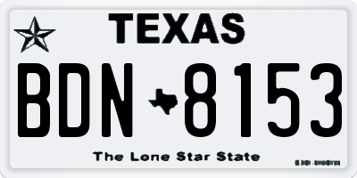 TX license plate BDN8153
