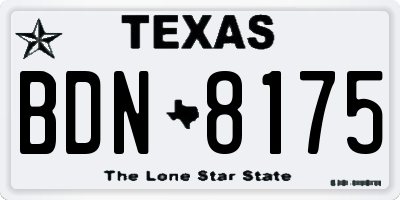 TX license plate BDN8175