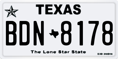 TX license plate BDN8178