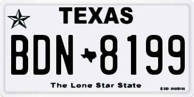 TX license plate BDN8199