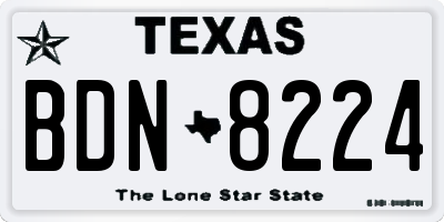 TX license plate BDN8224