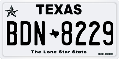 TX license plate BDN8229