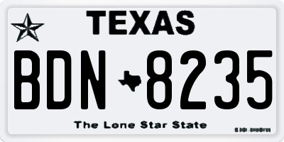 TX license plate BDN8235