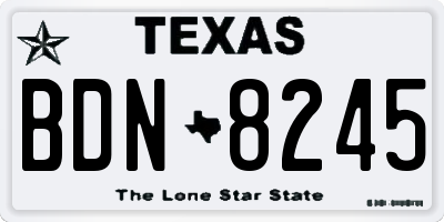TX license plate BDN8245