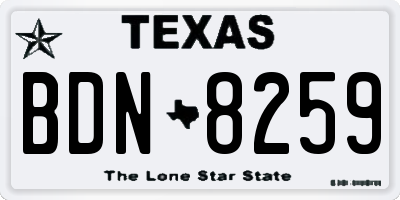 TX license plate BDN8259
