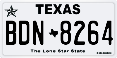 TX license plate BDN8264