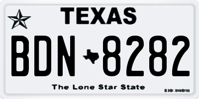 TX license plate BDN8282