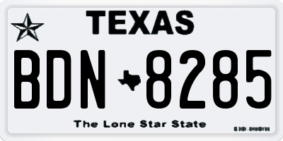 TX license plate BDN8285