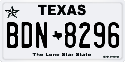 TX license plate BDN8296