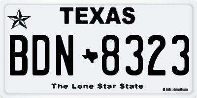 TX license plate BDN8323
