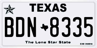 TX license plate BDN8335
