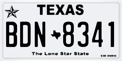TX license plate BDN8341