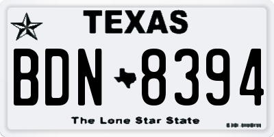 TX license plate BDN8394
