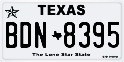 TX license plate BDN8395