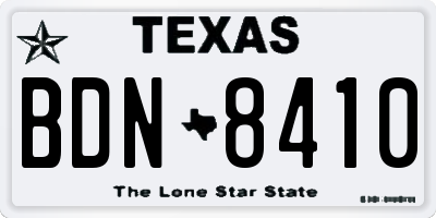 TX license plate BDN8410