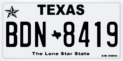 TX license plate BDN8419