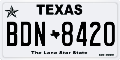 TX license plate BDN8420