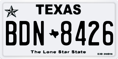 TX license plate BDN8426