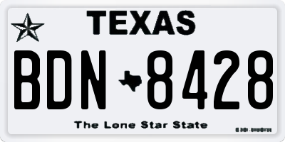 TX license plate BDN8428