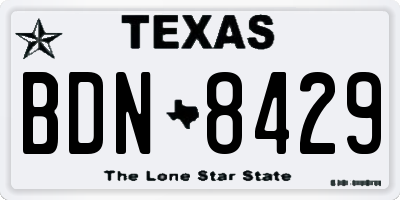 TX license plate BDN8429