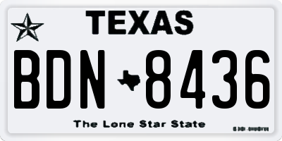 TX license plate BDN8436