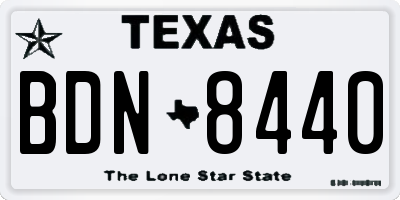 TX license plate BDN8440