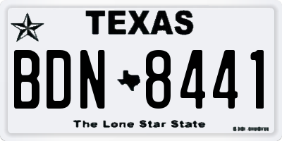 TX license plate BDN8441