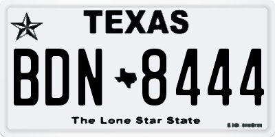 TX license plate BDN8444