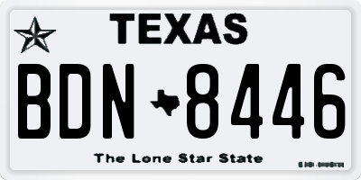 TX license plate BDN8446