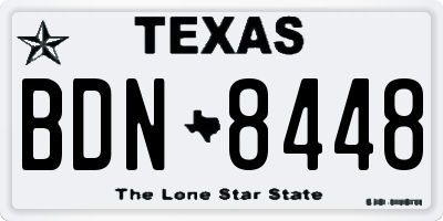 TX license plate BDN8448