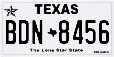 TX license plate BDN8456