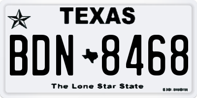 TX license plate BDN8468
