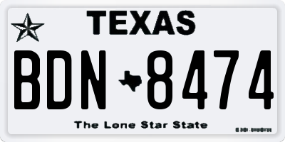 TX license plate BDN8474