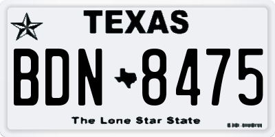 TX license plate BDN8475