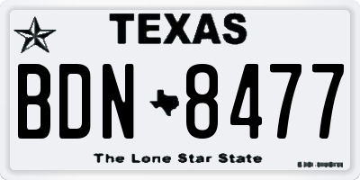 TX license plate BDN8477