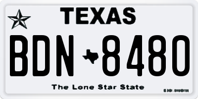 TX license plate BDN8480