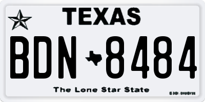 TX license plate BDN8484