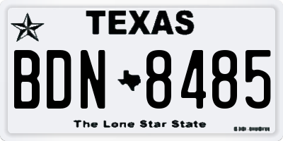 TX license plate BDN8485