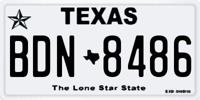 TX license plate BDN8486