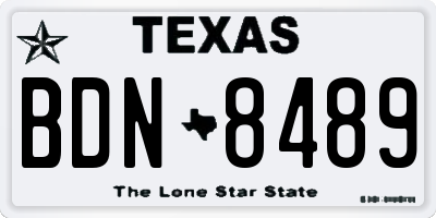 TX license plate BDN8489