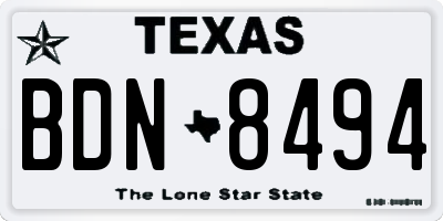 TX license plate BDN8494