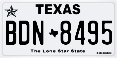 TX license plate BDN8495