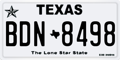 TX license plate BDN8498