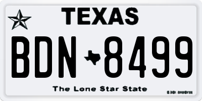 TX license plate BDN8499