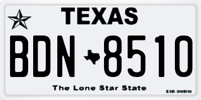 TX license plate BDN8510