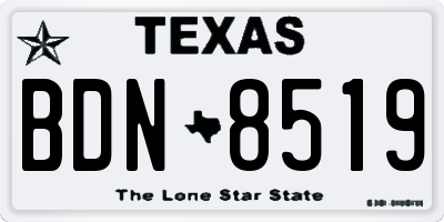 TX license plate BDN8519