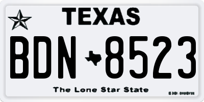 TX license plate BDN8523